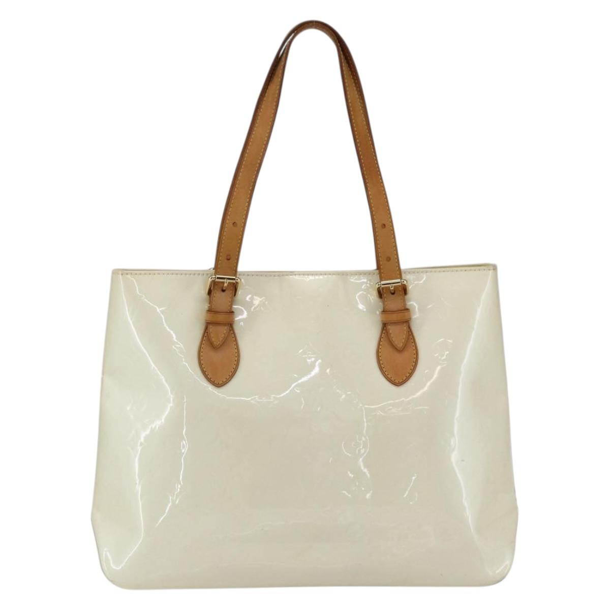 LOUIS VUITTON Monogram Vernis Brentwood Shoulder Bag Perle M91512 LV Auth 170681