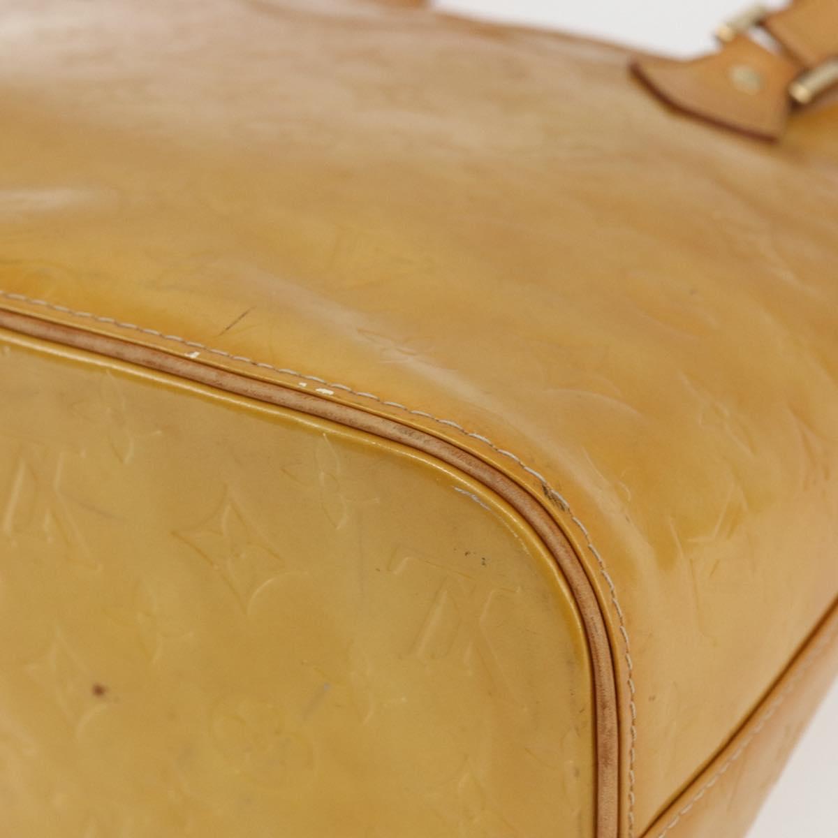 LOUIS VUITTON Monogram Vernis Houston Hand Bag Beige M91004 LV Auth 170682
