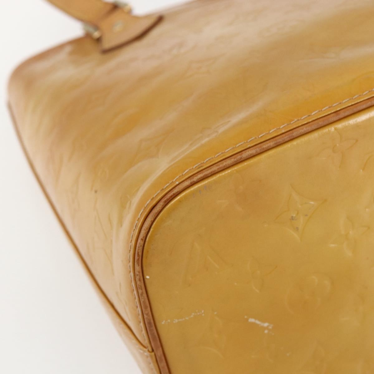 LOUIS VUITTON Monogram Vernis Houston Hand Bag Beige M91004 LV Auth 170682