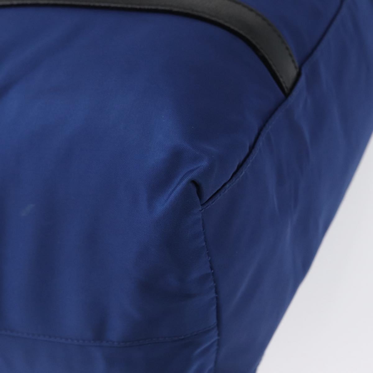 PRADA Tote Bag Nylon Blue Silver Auth 170684