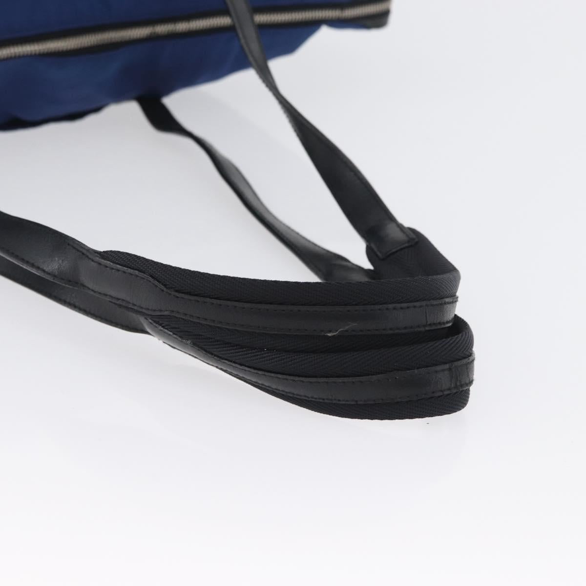 PRADA Tote Bag Nylon Blue Silver Auth 170684