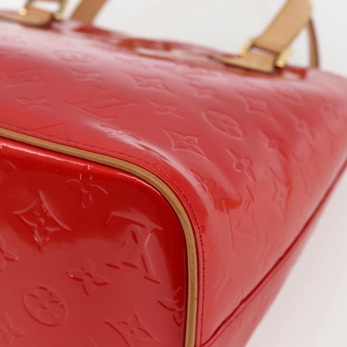 LOUIS VUITTON Monogram Vernis Houston Hand Bag Rouge M91092 LV Auth 170689V