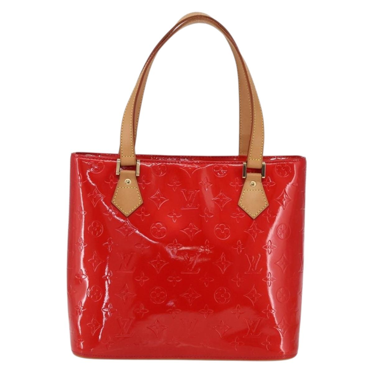 LOUIS VUITTON Monogram Vernis Houston Hand Bag Rouge M91092 LV Auth 170689V