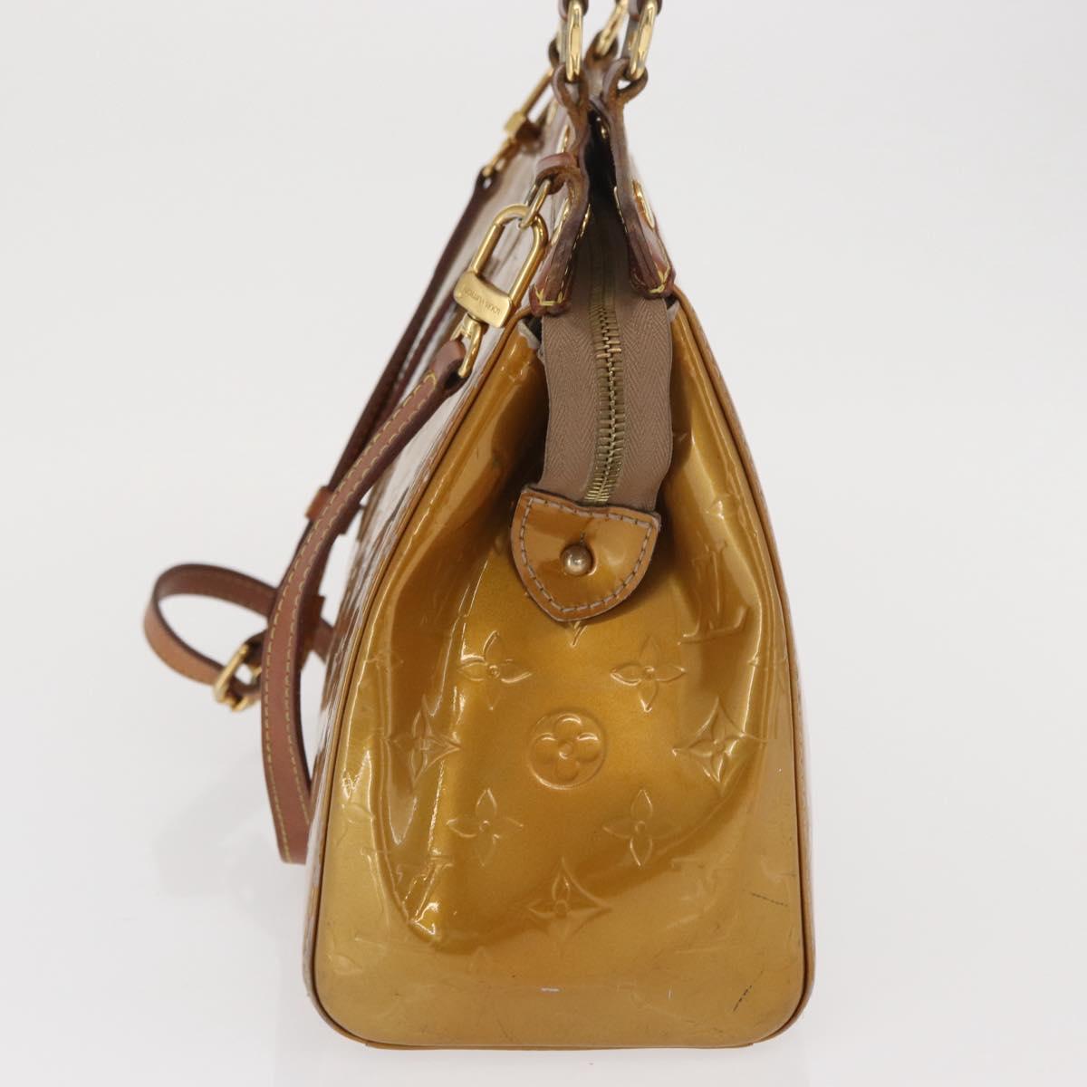 LOUIS VUITTON Monogram Vernis Blair MM Bag 2way Beige poodle M91755 Auth 170691