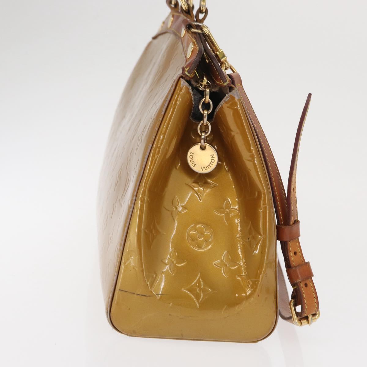 LOUIS VUITTON Monogram Vernis Blair MM Bag 2way Beige poodle M91755 Auth 170691