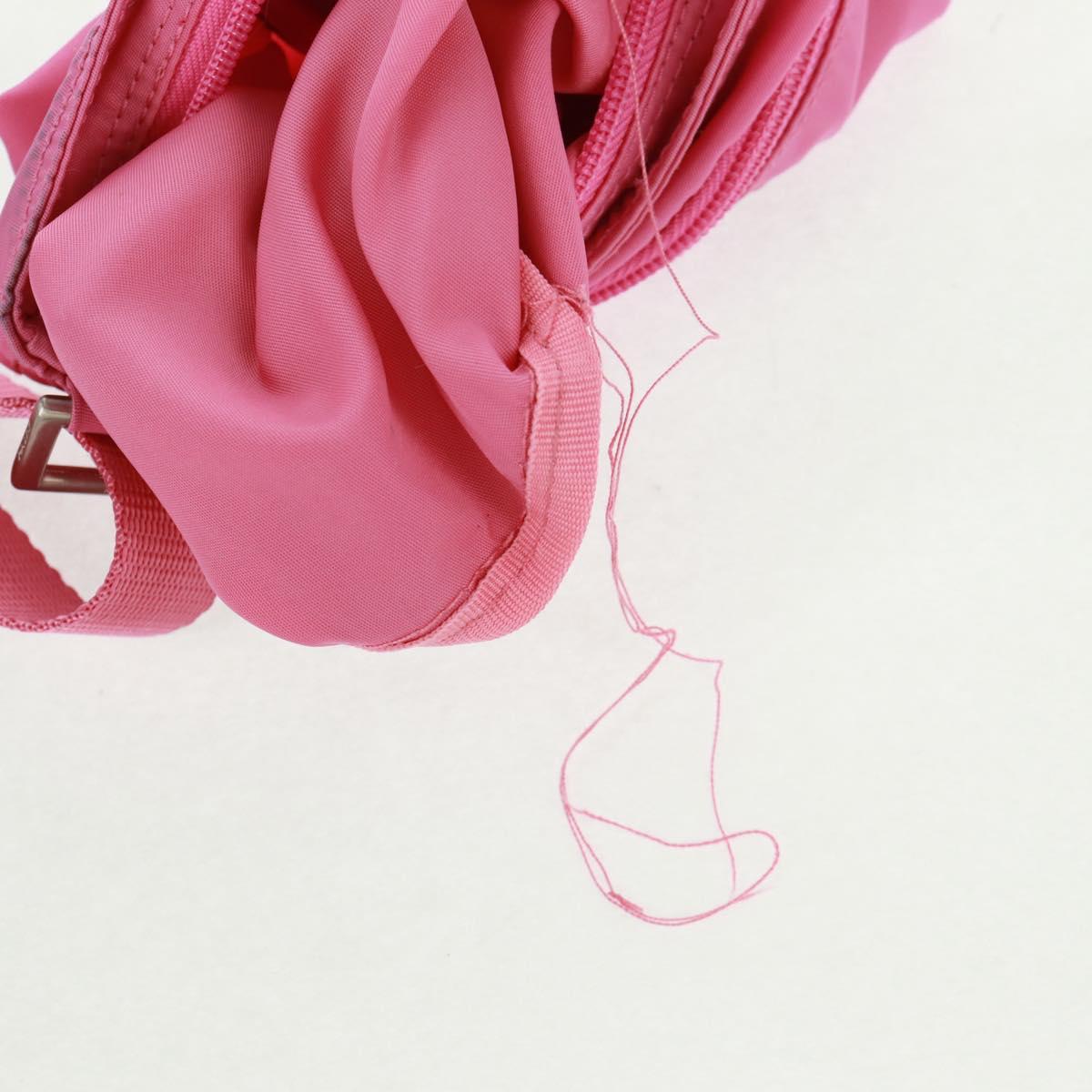 PRADA Shoulder Bag Nylon Pink Silver Auth 170698V