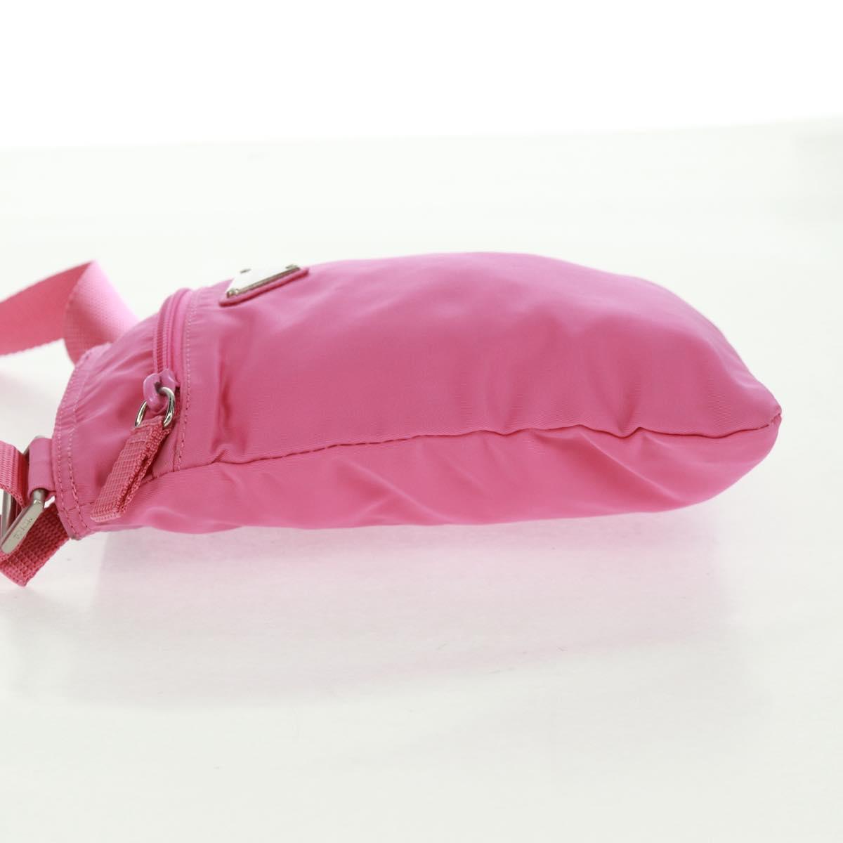 PRADA Shoulder Bag Nylon Pink Silver Auth 170698V