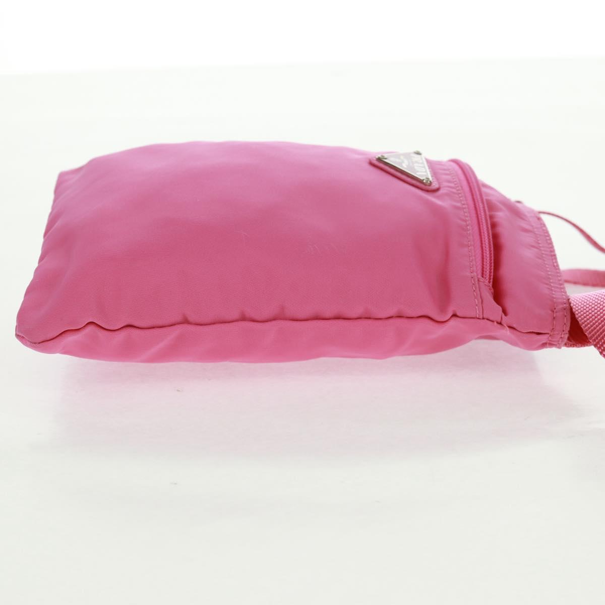 PRADA Shoulder Bag Nylon Pink Silver Auth 170698V
