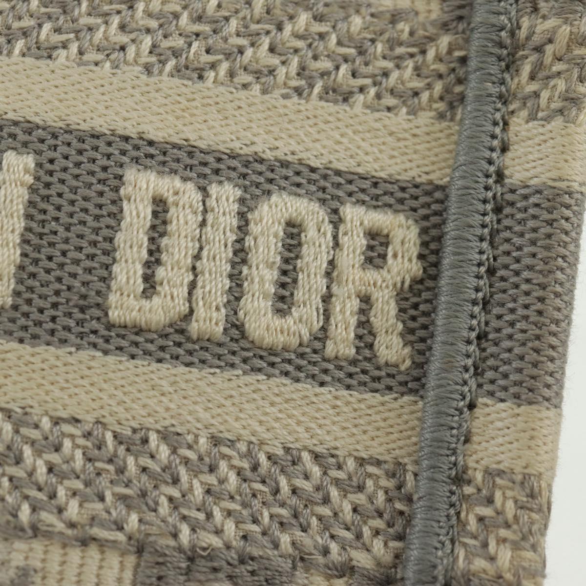 Christian Dior Trotter Canvas Oblique Book Tote Mini Bag White Gold Auth 170699M