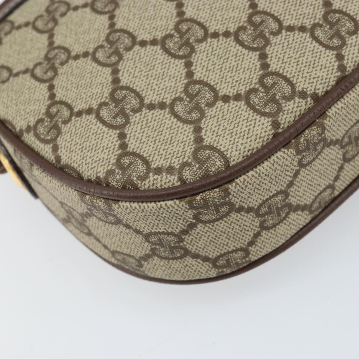 GUCCI GG Supreme Web Sherry Line Bag PVC Beige Gold 007 58 6112 Auth 170700