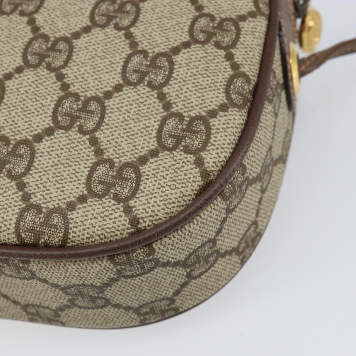 GUCCI GG Supreme Web Sherry Line Bag PVC Beige Gold 007 58 6112 Auth 170700