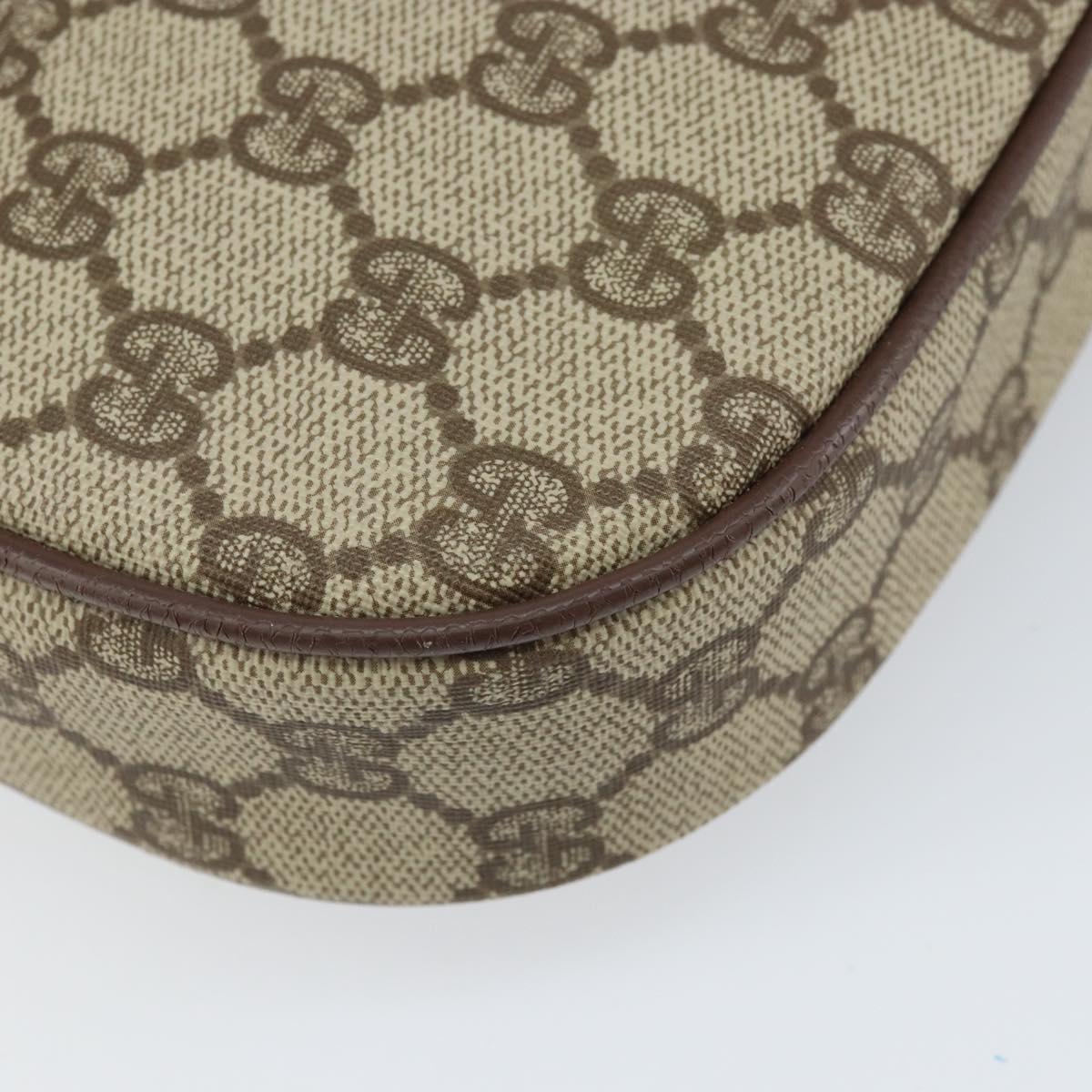 GUCCI GG Supreme Web Sherry Line Bag PVC Beige Gold 007 58 6112 Auth 170700