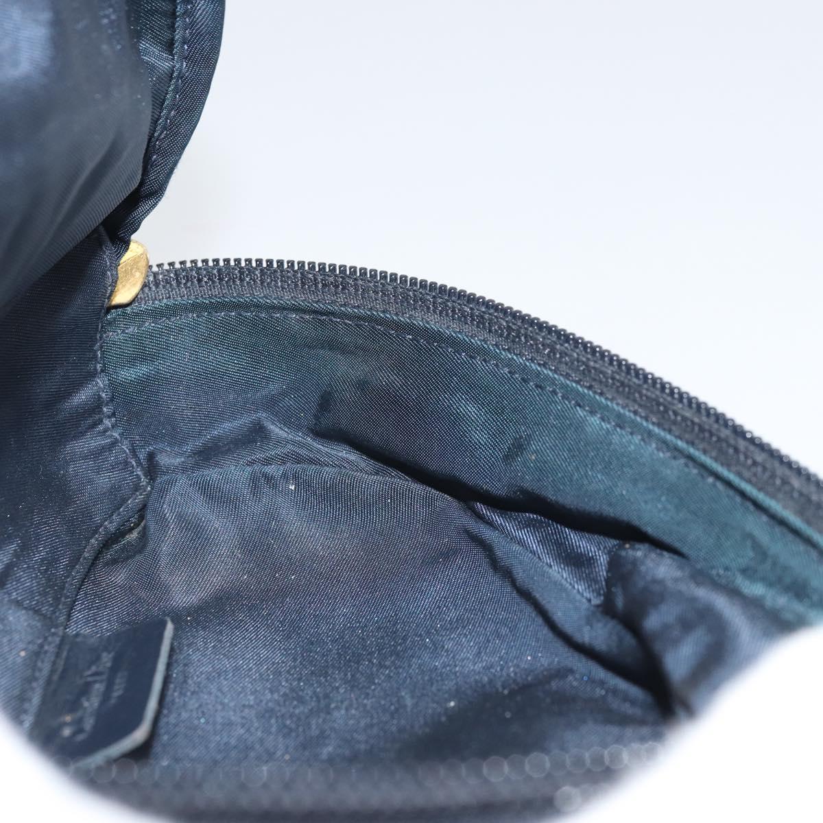 Christian Dior Trotter Canvas Saddle Pouch Navy Gold Auth 170701