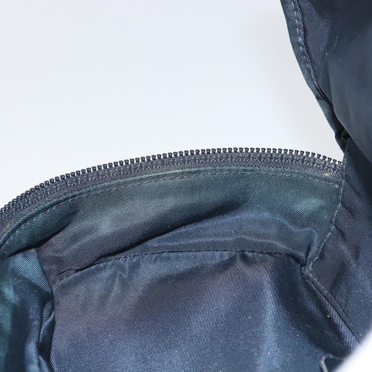 Christian Dior Trotter Canvas Saddle Pouch Navy Gold Auth 170701