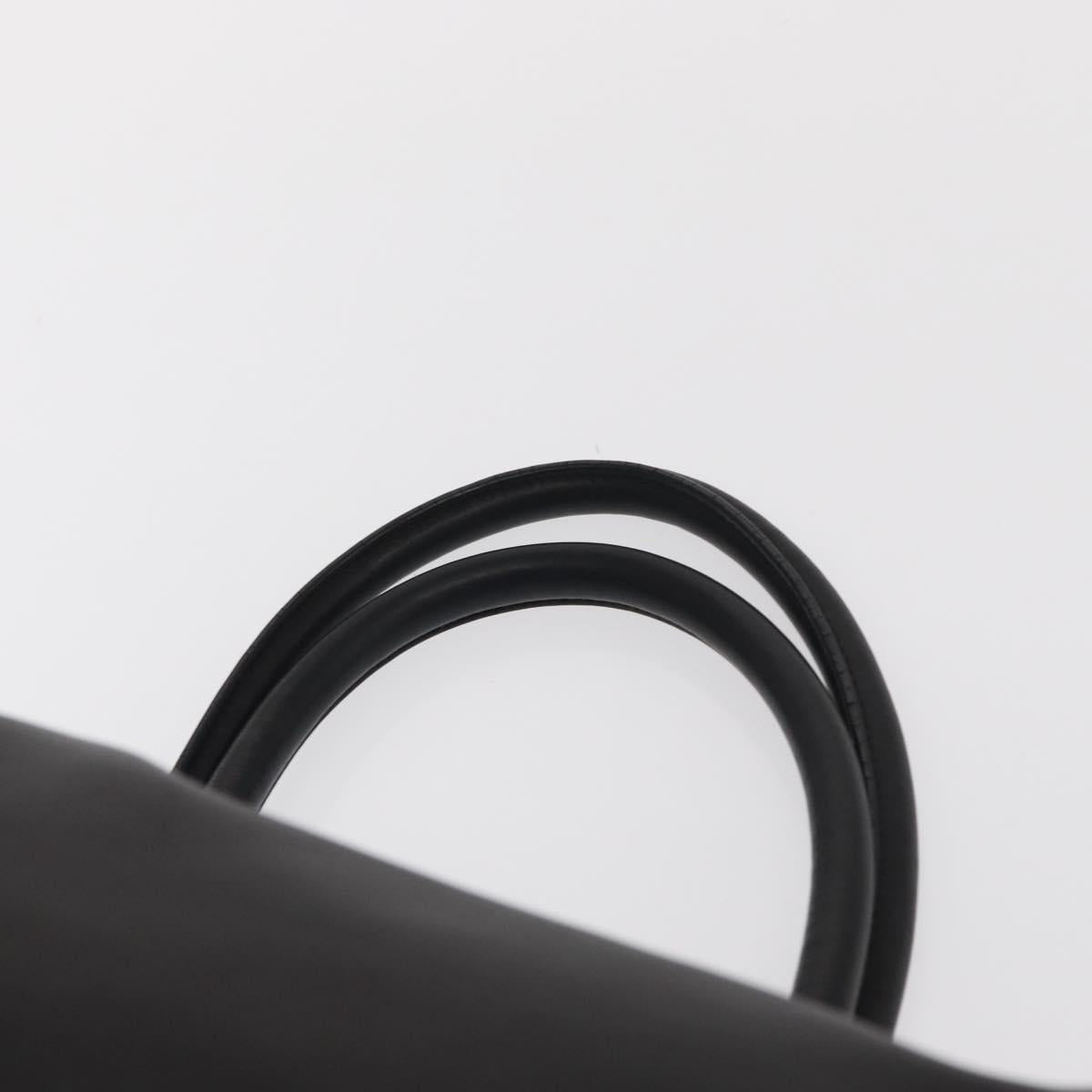 Salvatore Ferragamo Gancini Tote Bag Leather Black Gold Auth 170707