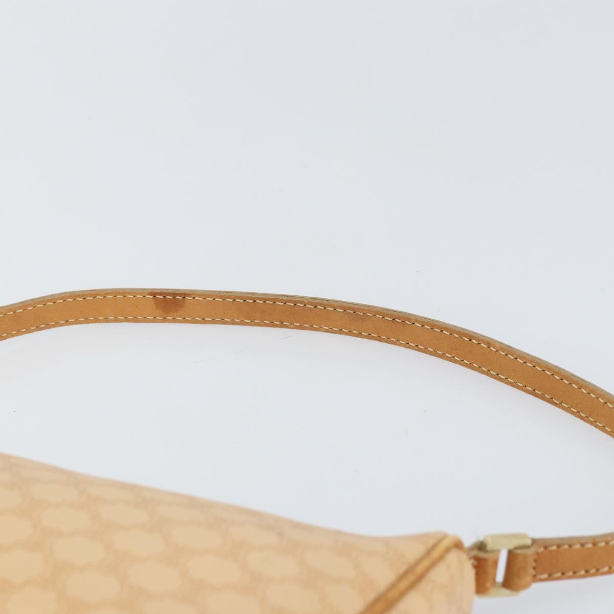 CELINE Macadam Canvas Shoulder Bag PVC Leather Beige Gold Auth 170714