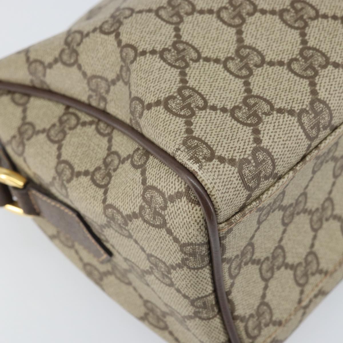 GUCCI GG Supreme Shoulder Bag PVC Beige Gold 001 115 6595 Auth 170723