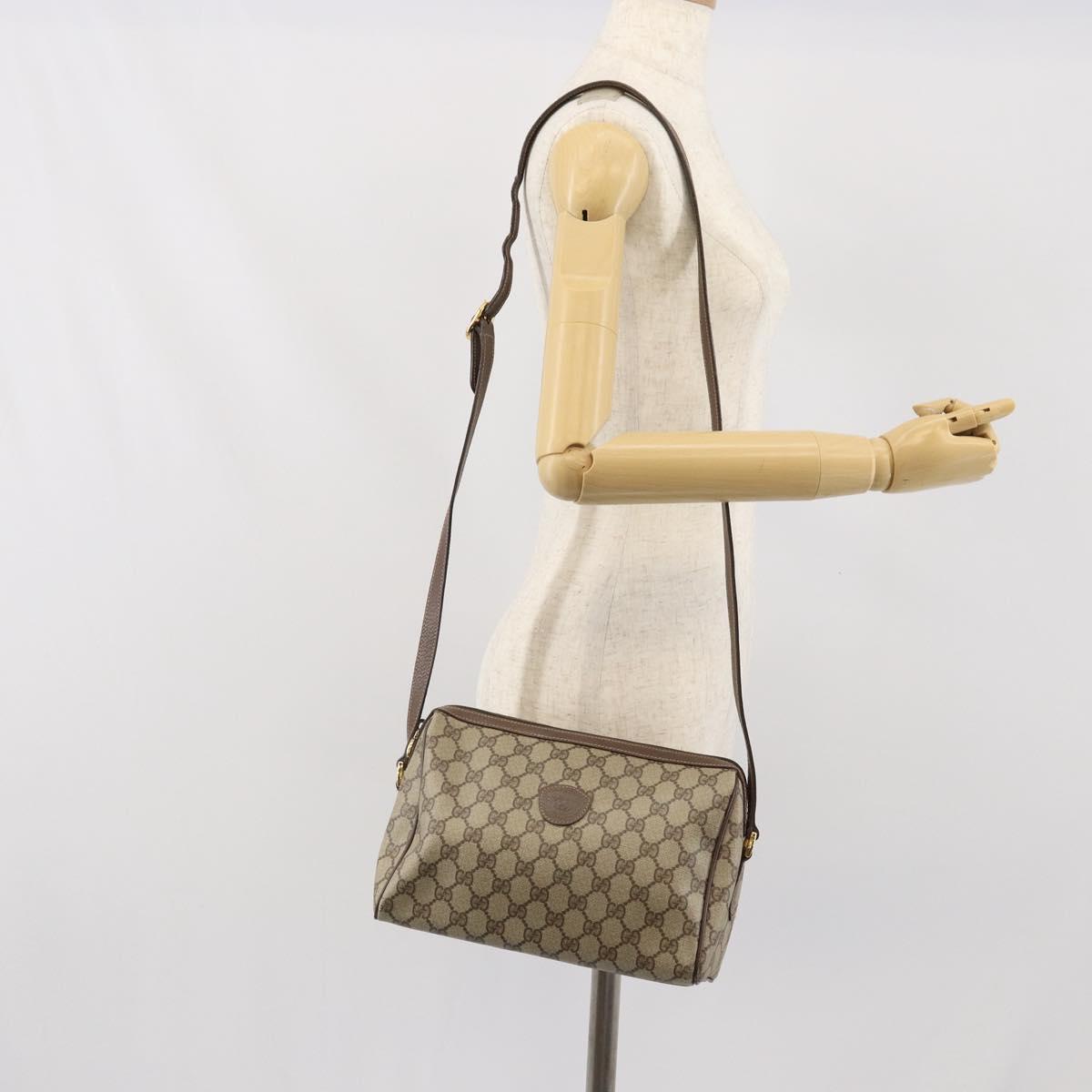 GUCCI GG Supreme Shoulder Bag PVC Beige Gold 001 115 6595 Auth 170723