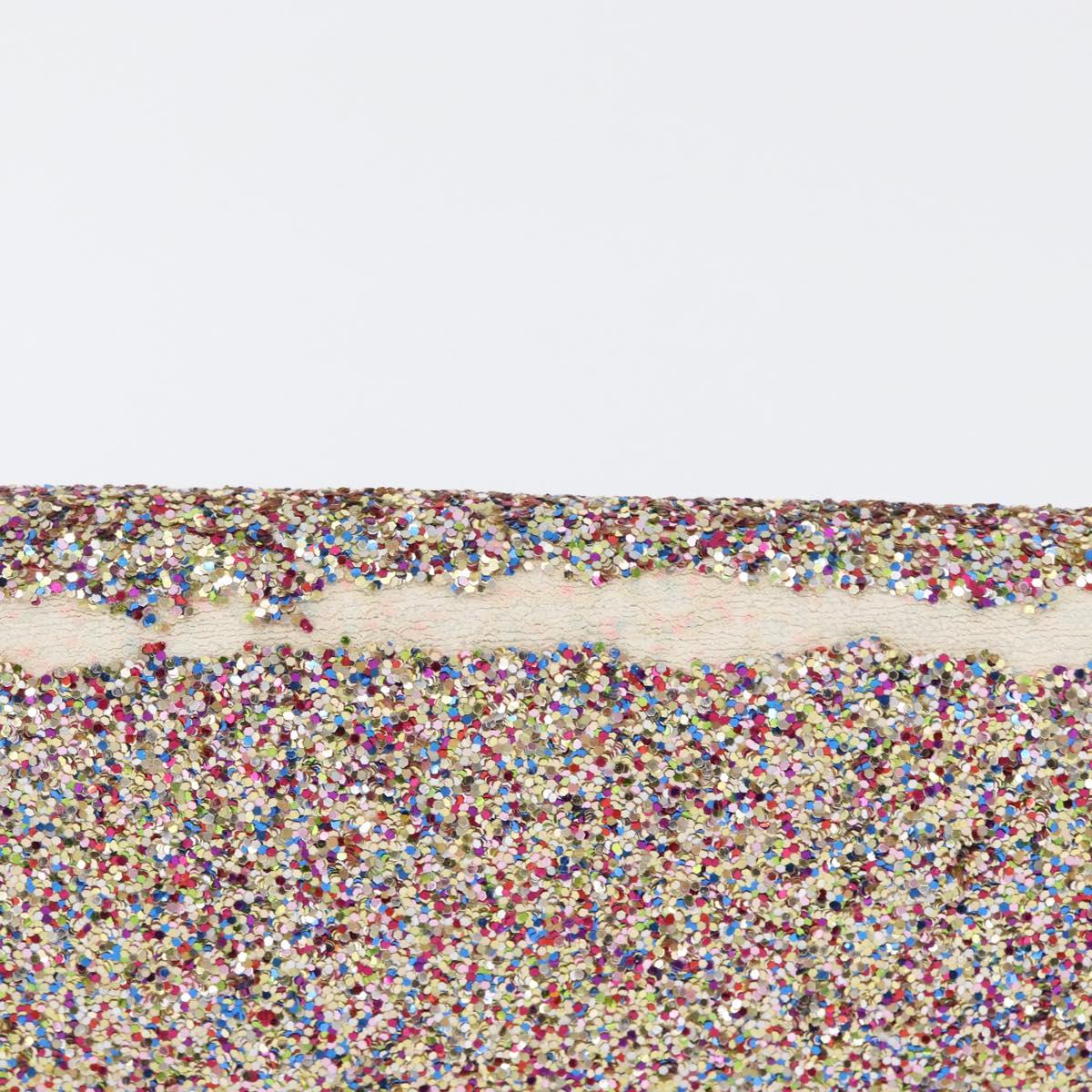SAINT LAURENT Chain Wallet Shoulder Bag Sequin Multicolor Gold Auth 170726