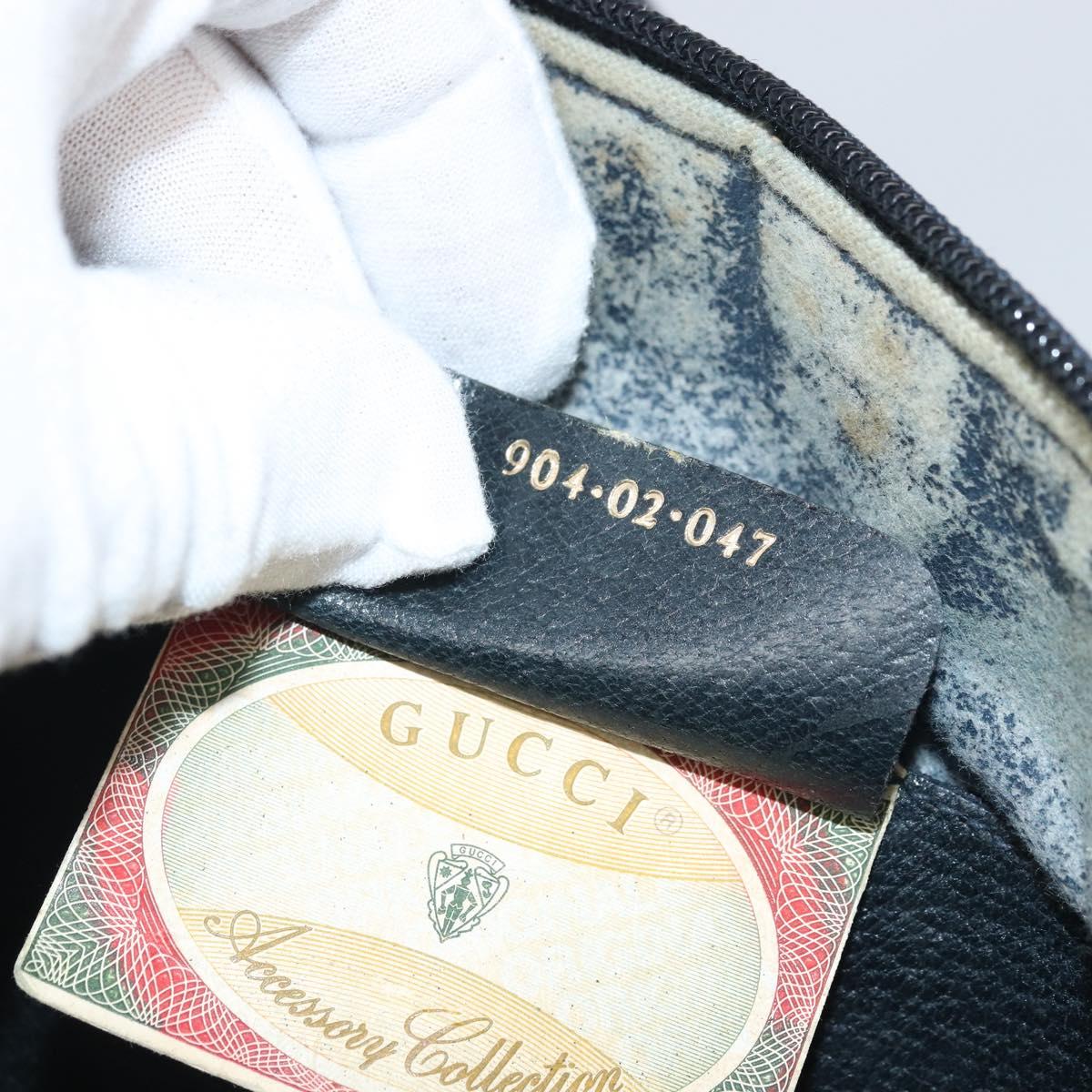 GUCCI GG Supreme Sherry Line Shoulder Bag PVC Navy Gold 904 02 047 Auth 170730