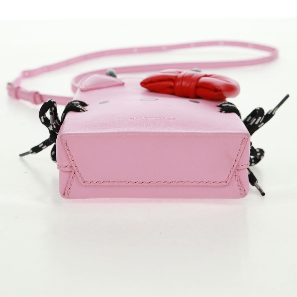 BALENCIAGA 2020S SS Hello Kitty Hand Bag Calf Skin 2way Pink 619043 Auth 170731SM
