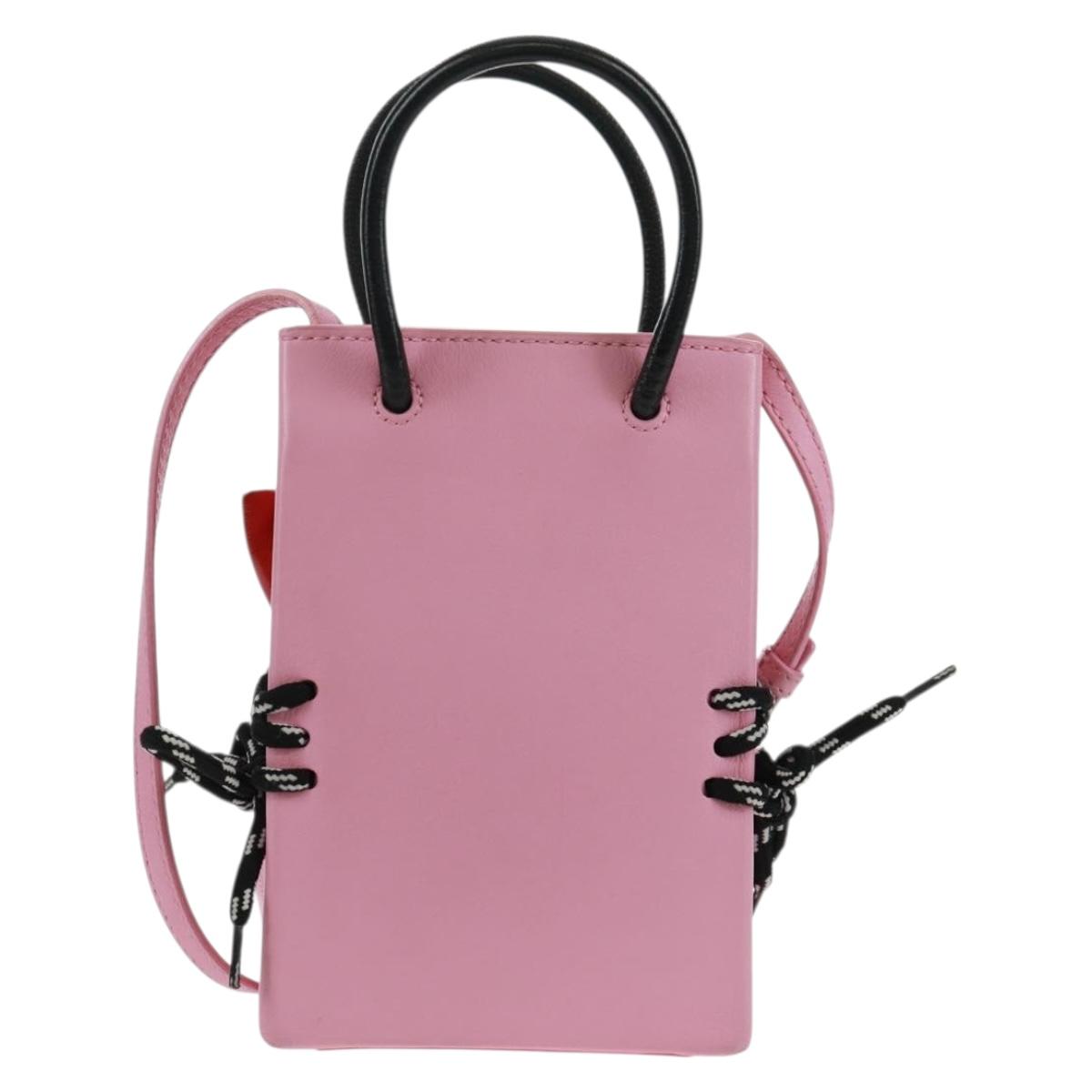 BALENCIAGA 2020S SS Hello Kitty Hand Bag Calf Skin 2way Pink 619043 Auth 170731SM