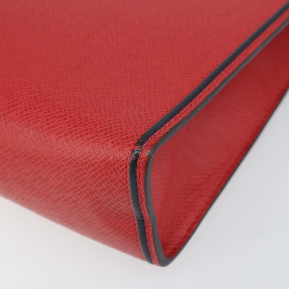 LOUIS VUITTON Taiga Pochette Voyager MM Clutch Bag Red Akajou M63397 Auth 170741
