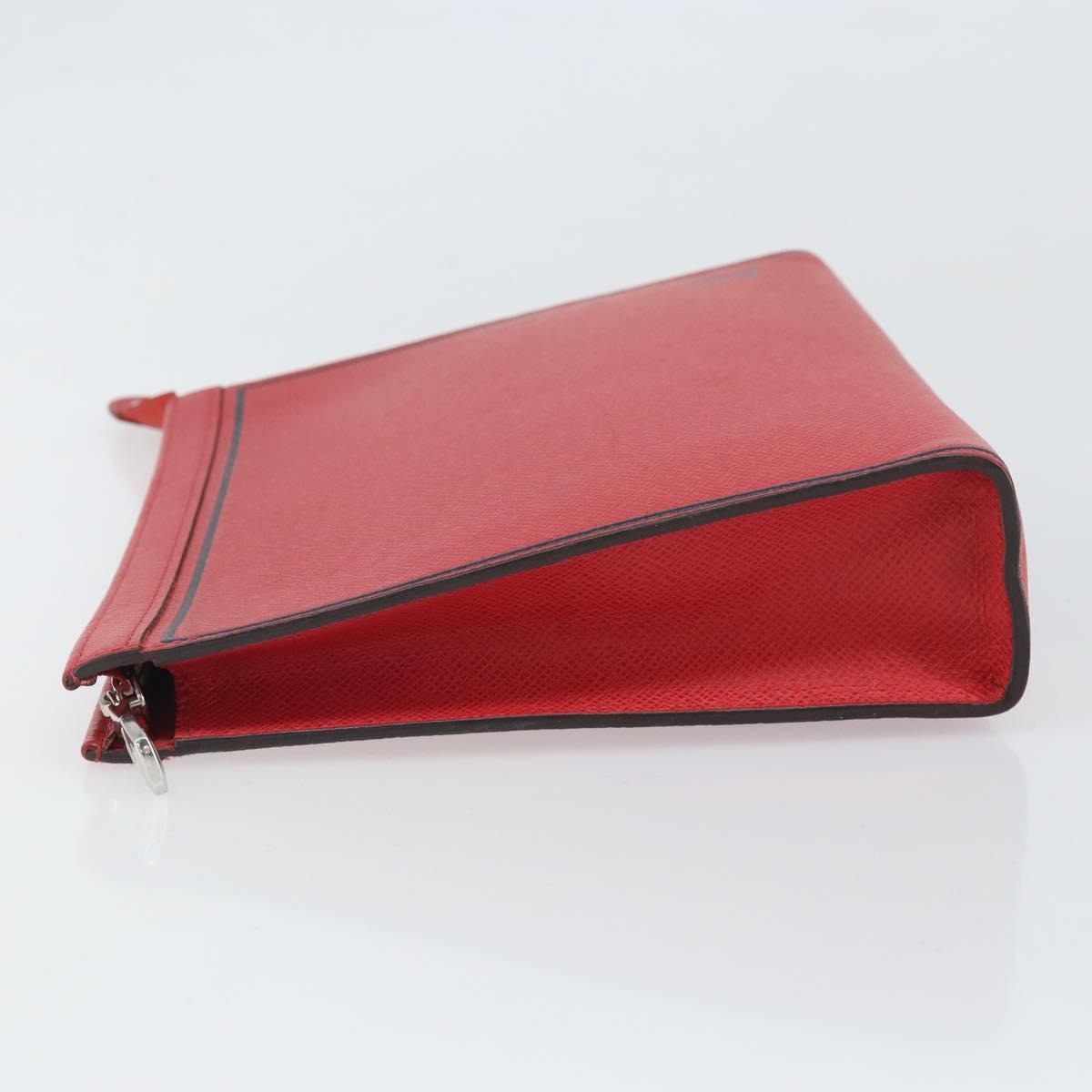 LOUIS VUITTON Taiga Pochette Voyager MM Clutch Bag Red Akajou M63397 Auth 170741
