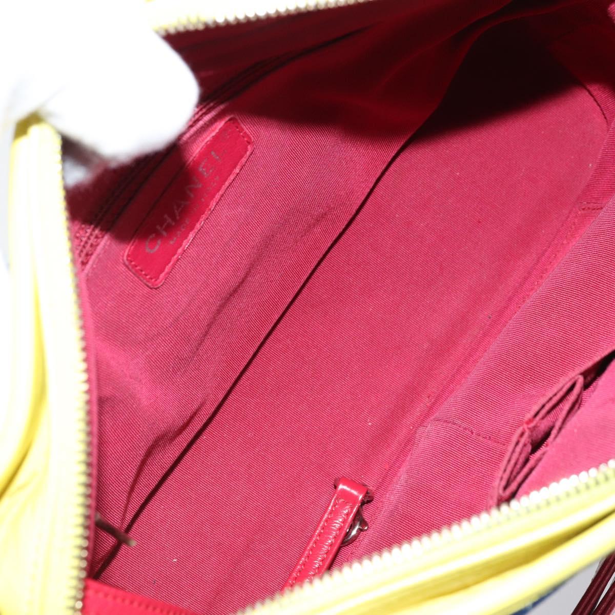 CHANEL Matelasse Gabriel De Chanel Chain Bag Suede Blue Red CC Auth 170752A