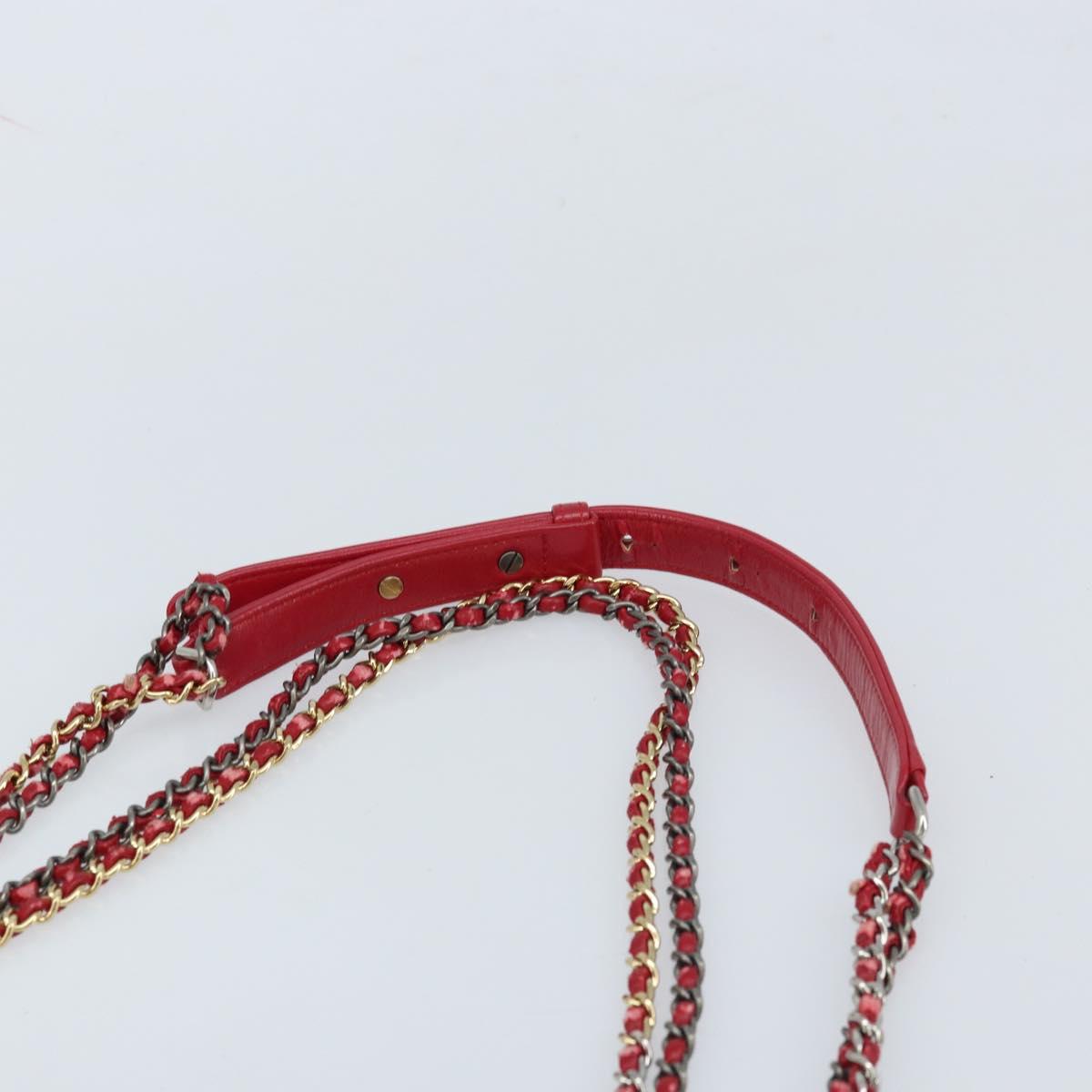 CHANEL Matelasse Gabriel De Chanel Chain Bag Suede Blue Red CC Auth 170752A