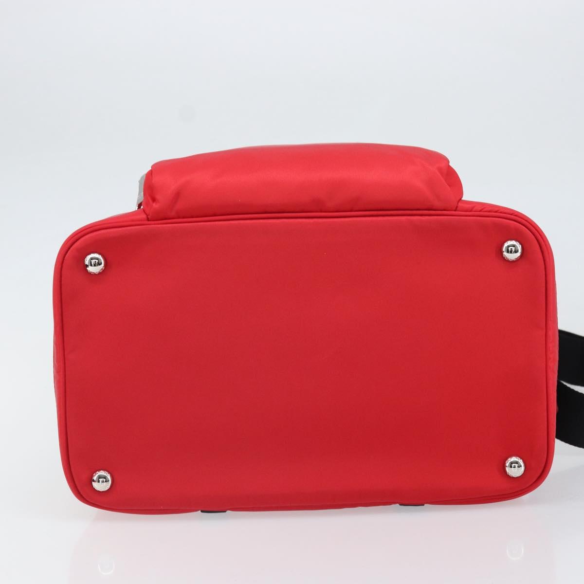 PRADA Pet Bag Pet Carry Nylon 2way Red Silver Auth 170756SAM