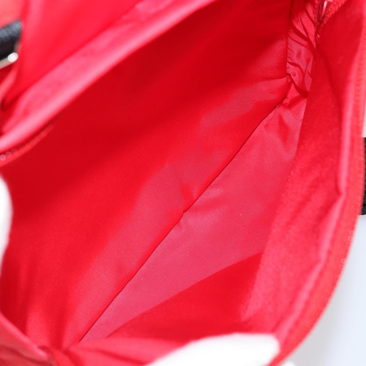PRADA Pet Bag Pet Carry Nylon 2way Red Silver Auth 170756SAM
