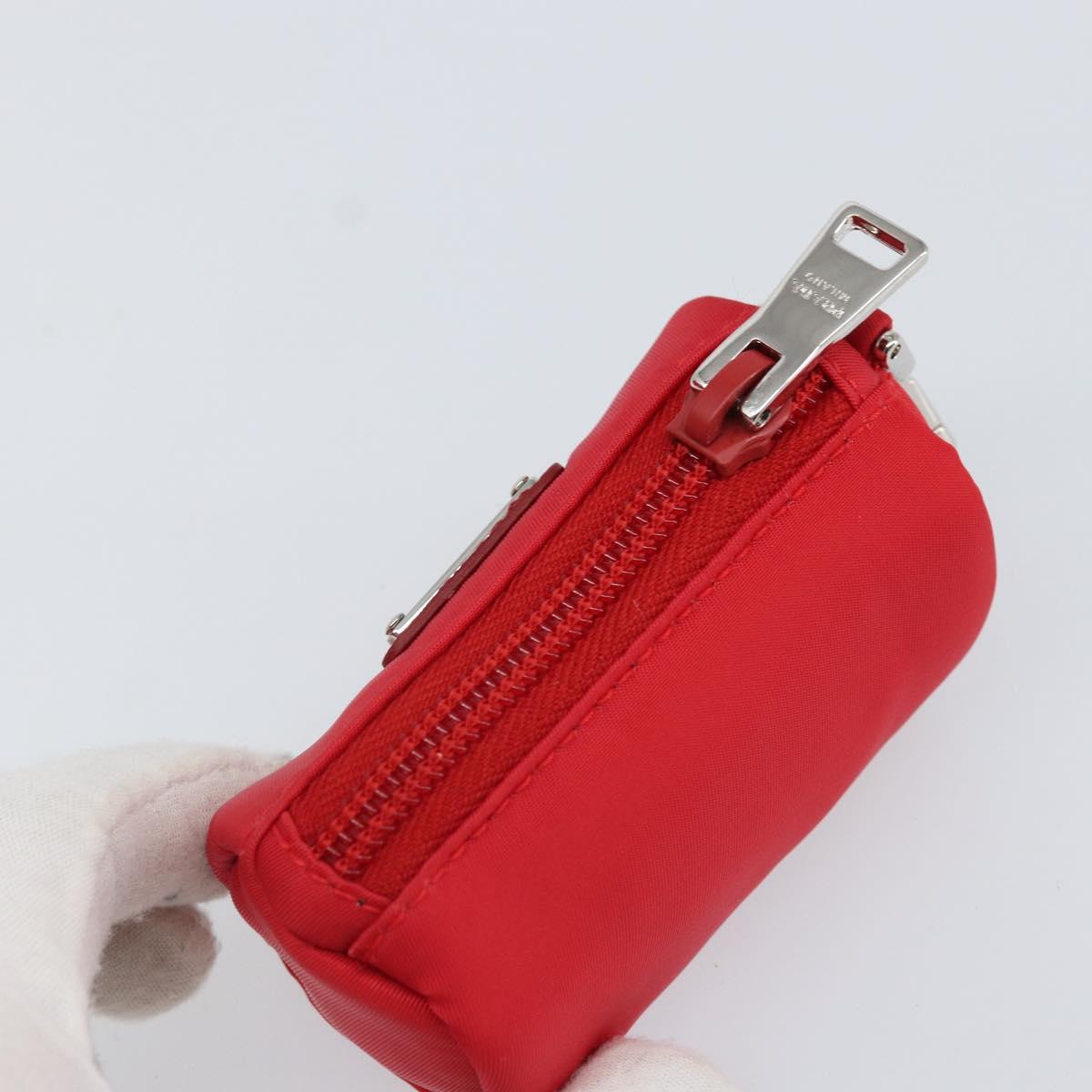 PRADA Pet Bag Pet Carry Nylon 2way Red Silver Auth 170756SAM