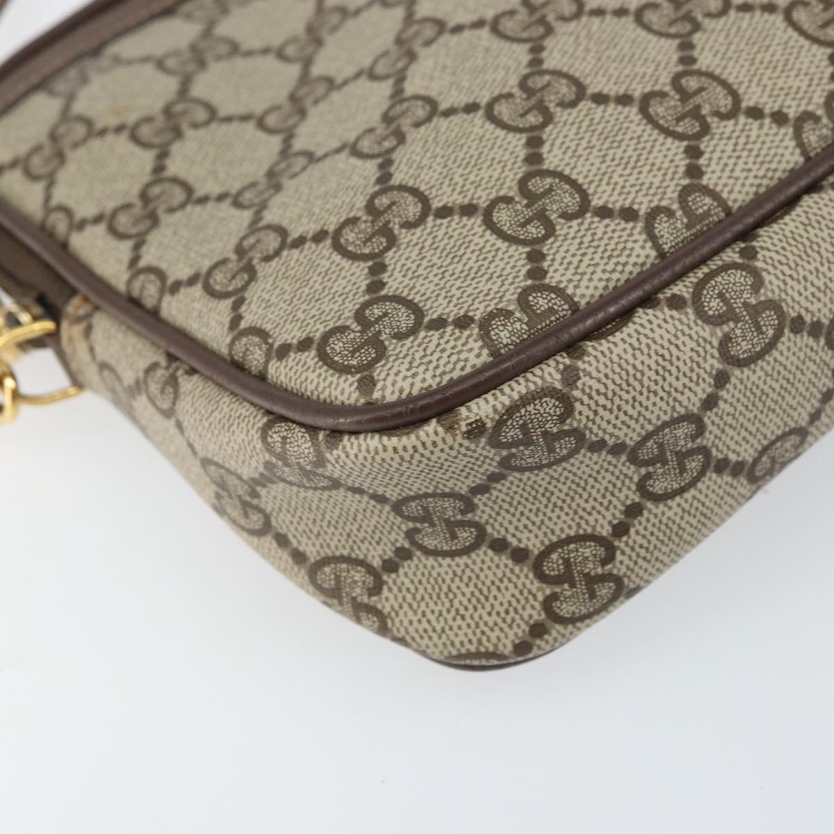 GUCCI GG Supreme Shoulder Bag PVC Beige Gold 97 02 068 Auth 170761