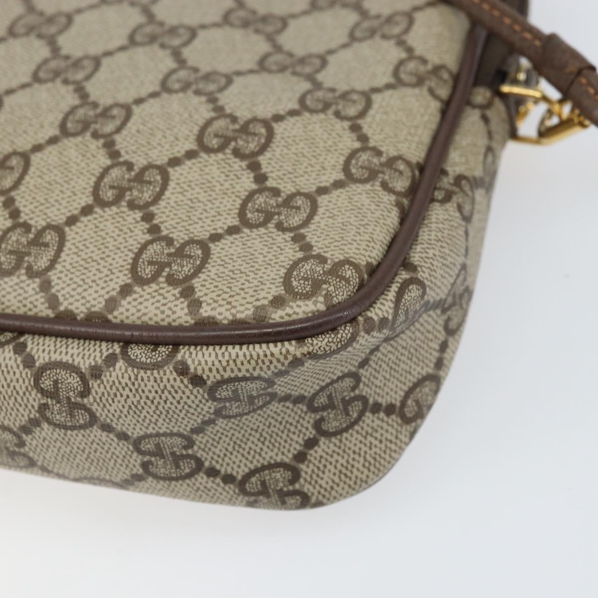GUCCI GG Supreme Shoulder Bag PVC Beige Gold 97 02 068 Auth 170761