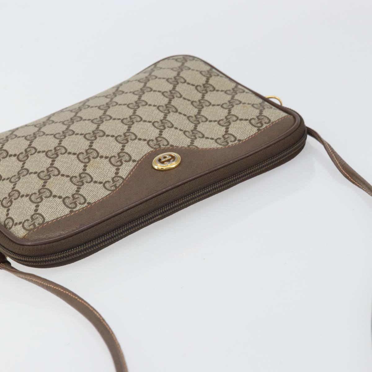 GUCCI GG Supreme Shoulder Bag PVC Beige Gold 97 02 068 Auth 170761
