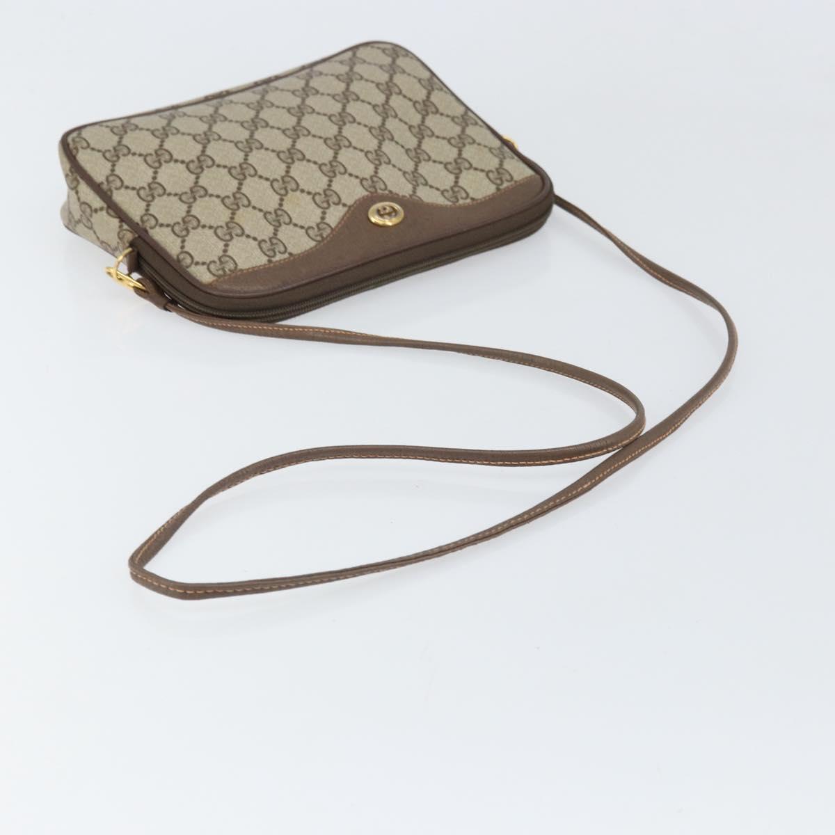 GUCCI GG Supreme Shoulder Bag PVC Beige Gold 97 02 068 Auth 170761