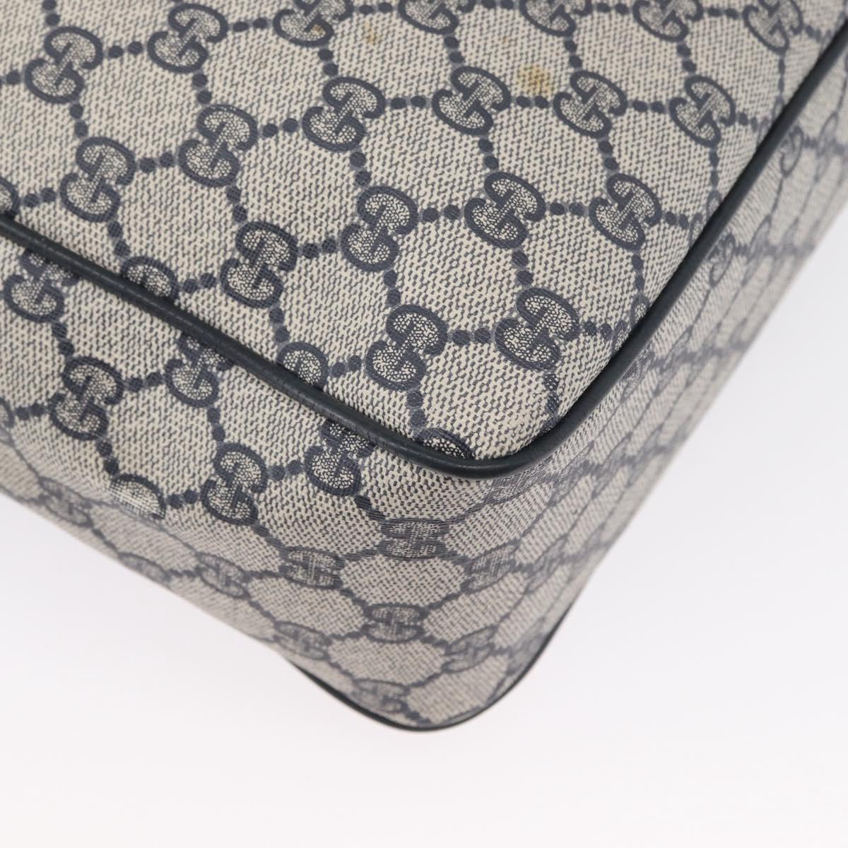 GUCCI GG Supreme Sherry Line Shoulder Bag PVC Navy Gold 904 02 084 Auth 170766
