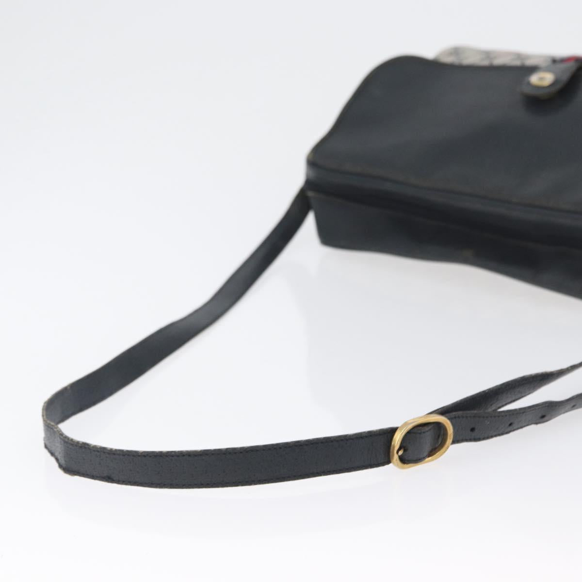 GUCCI GG Supreme Sherry Line Shoulder Bag PVC Navy Gold 904 02 084 Auth 170766