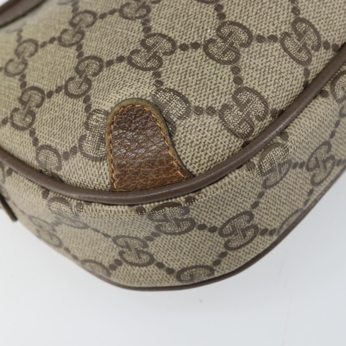 GUCCI GG Supreme Web Sherry Line Bag PVC Beige Gold 89 02 066 Auth 170778