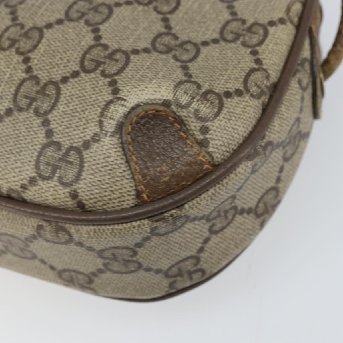 GUCCI GG Supreme Web Sherry Line Bag PVC Beige Gold 89 02 066 Auth 170778