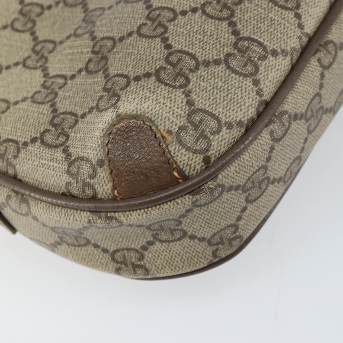 GUCCI GG Supreme Web Sherry Line Bag PVC Beige Gold 89 02 066 Auth 170778