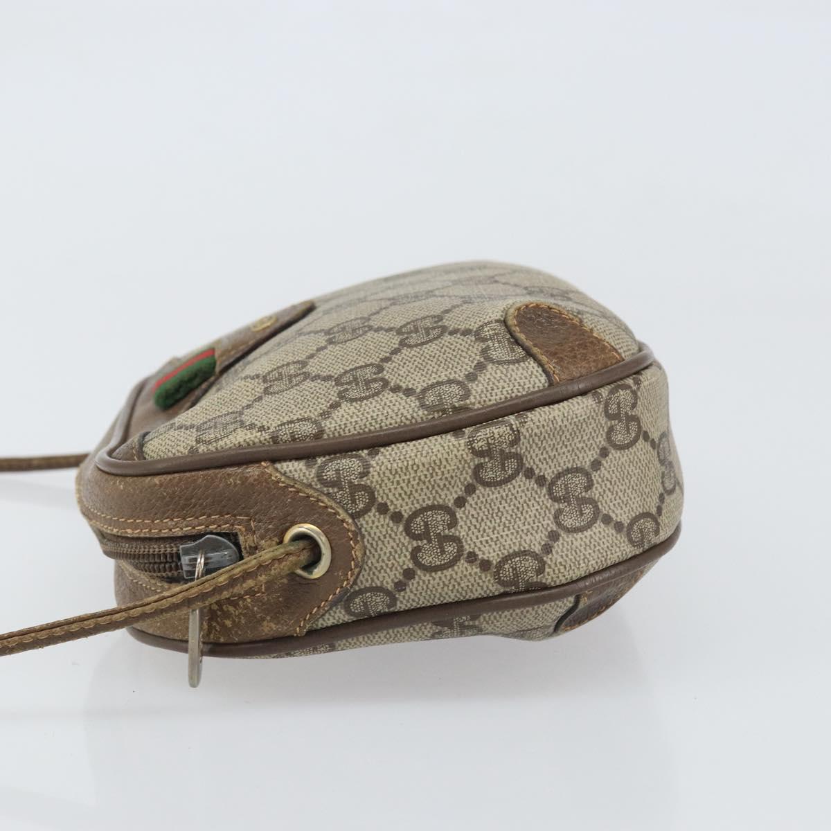 GUCCI GG Supreme Web Sherry Line Bag PVC Beige Gold 89 02 066 Auth 170778