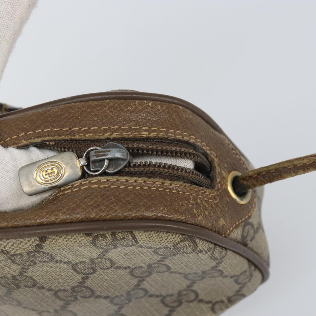 GUCCI GG Supreme Web Sherry Line Bag PVC Beige Gold 89 02 066 Auth 170778