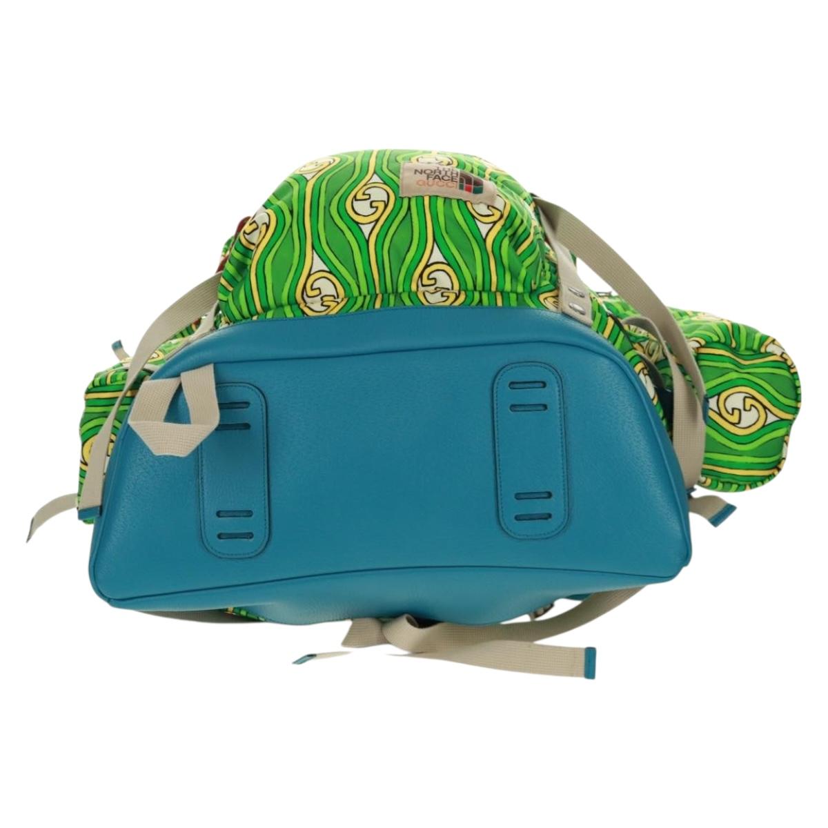 GUCCI The North Face Backpack Nylon Green Silver 650294 Auth 170794SAM