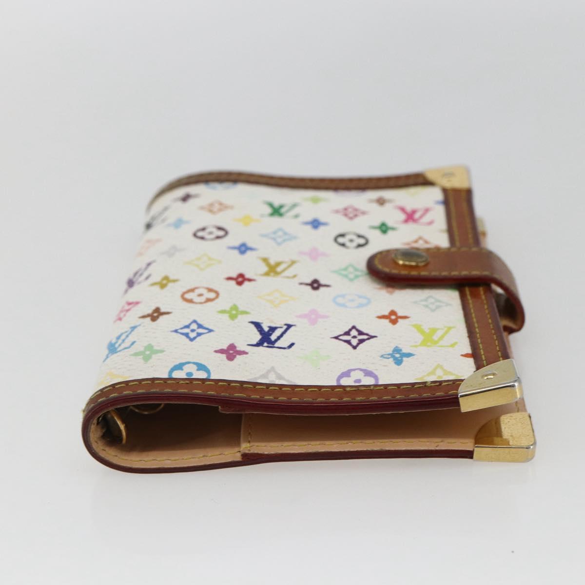 LOUIS VUITTON Multicolor Agenda PM Day Planner Cover White R21074 LV Auth 170796