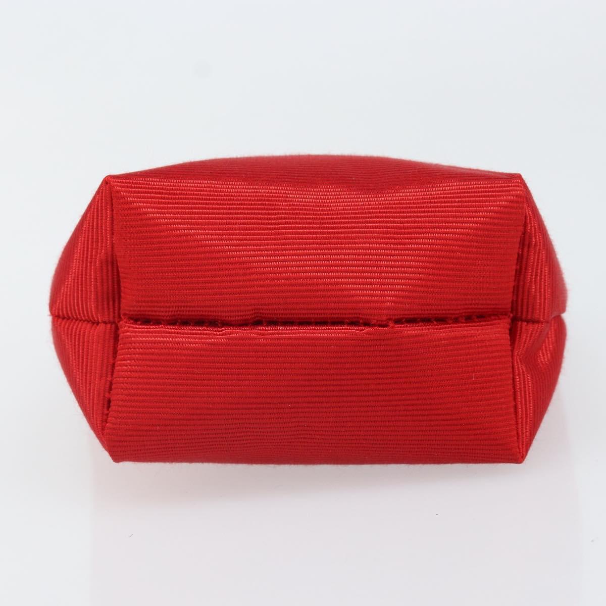 CELINE Circle Pouch Nylon Handkerchief Set Red Gold Auth 170797V