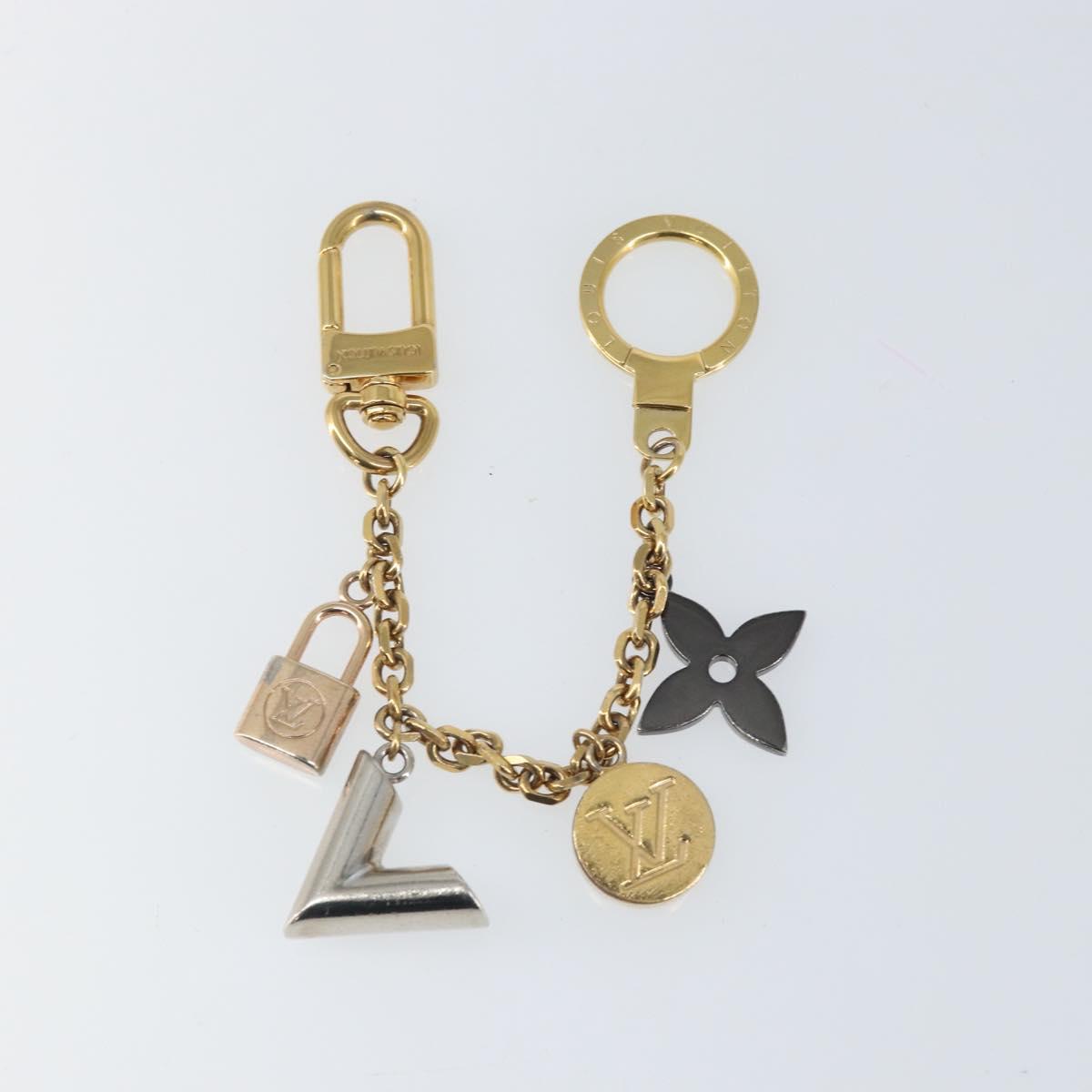 LOUIS VUITTON Chain Caleido V Charm Key Holder metal Gold M67379 LV Auth 170801