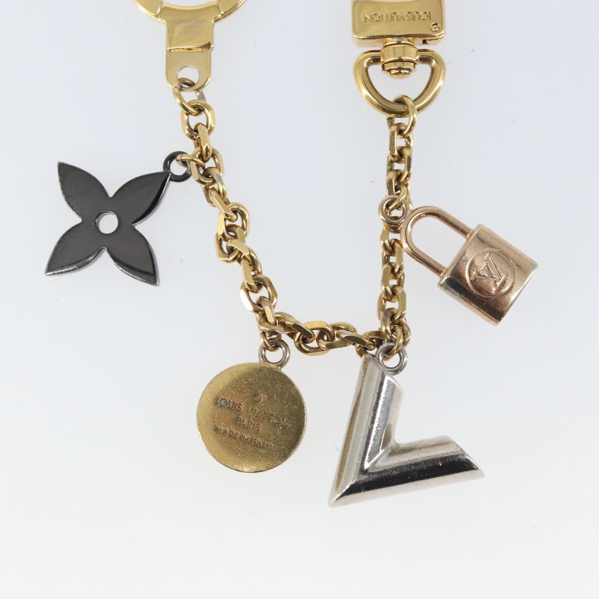 LOUIS VUITTON Chain Caleido V Charm Key Holder metal Gold M67379 LV Auth 170801