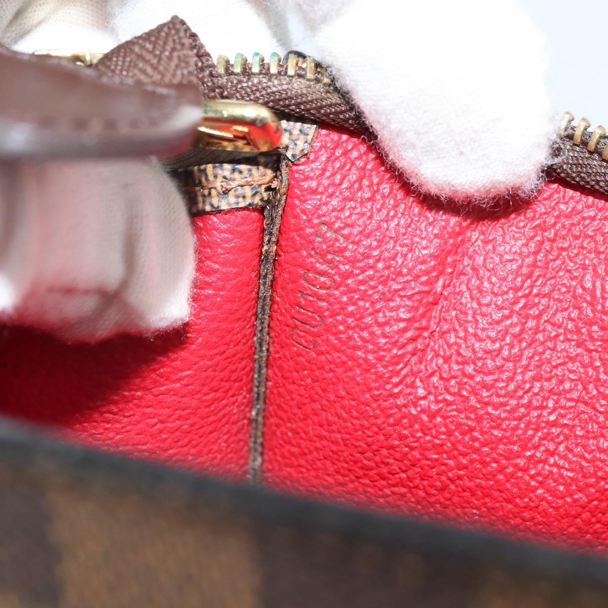 LOUIS VUITTON Damier Ebene Poche Toilette 15 Pouch N47548 LV Auth 170802V